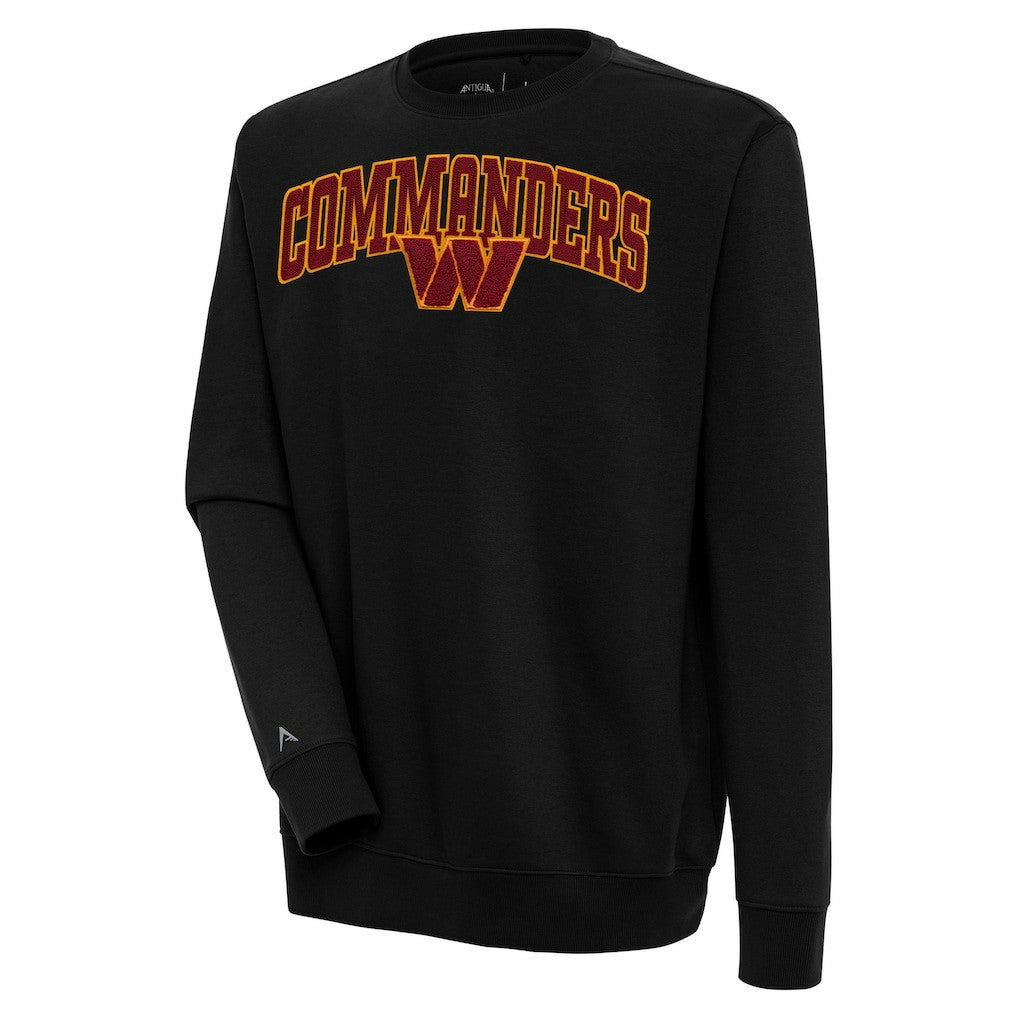 Washington Commanders Antigua Victory Chenille Pullover Sweatshirt - Black for sale