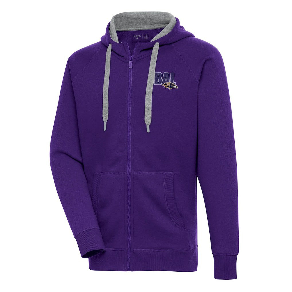 Baltimore Ravens Antigua Victory Full-Zip Hoodie - Purple discount