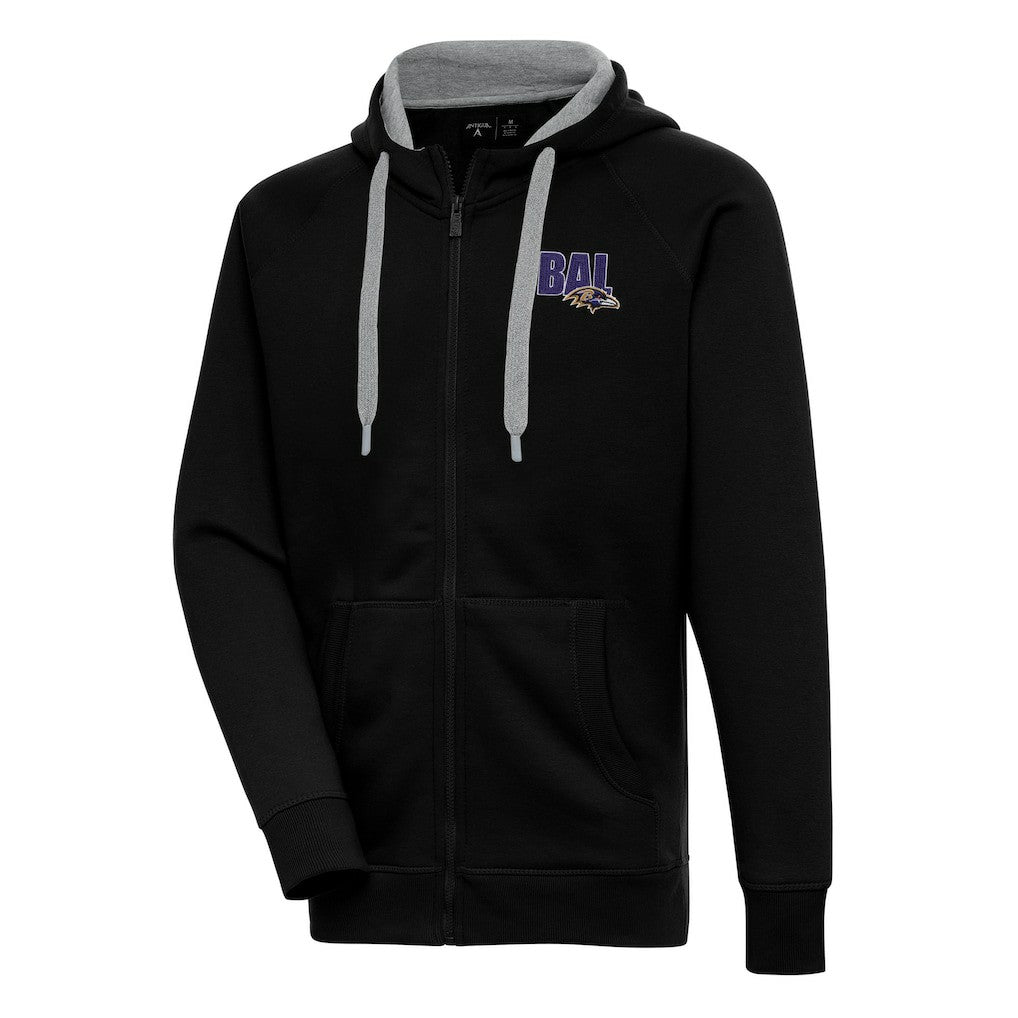 Baltimore Ravens Antigua Victory Full-Zip Hoodie - Black for sale