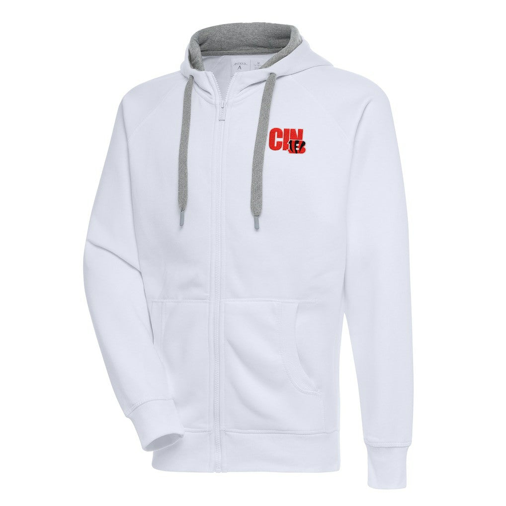 Cincinnati Bengals Antigua Victory Full-Zip Hoodie - White on sale