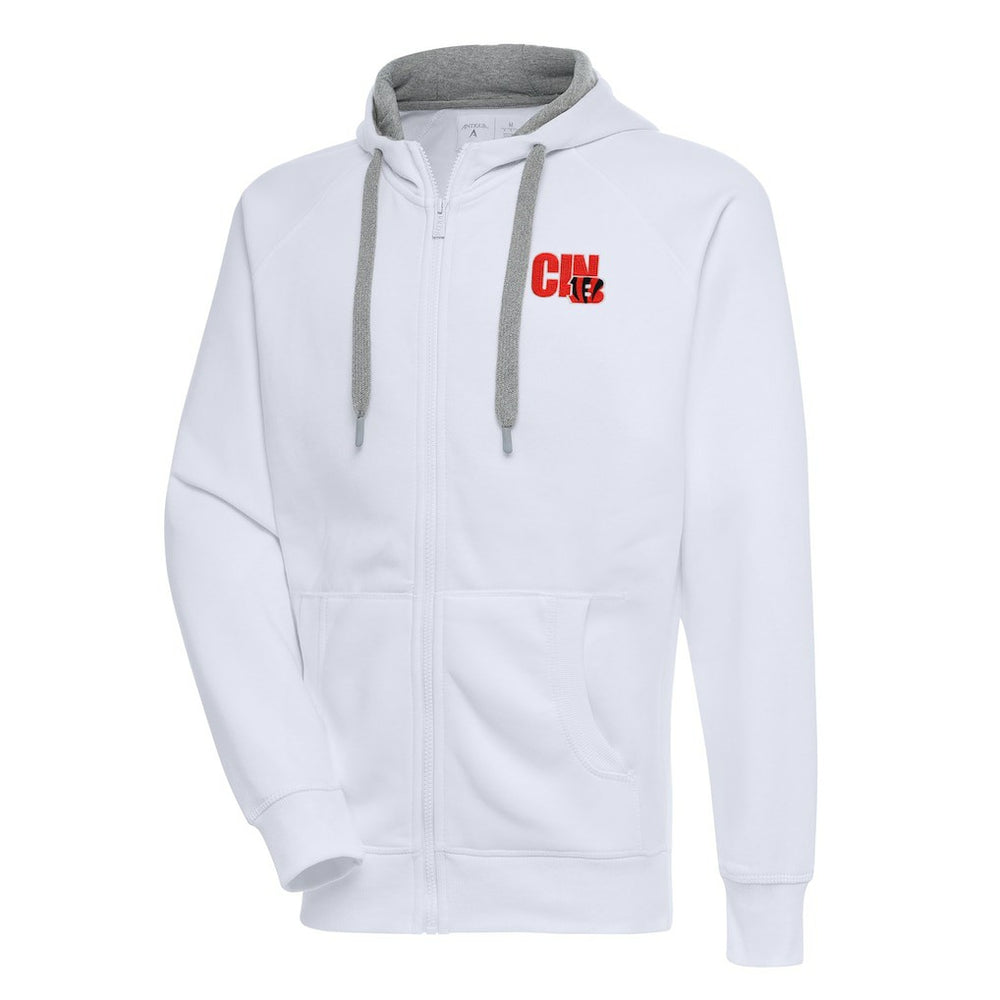 Cincinnati Bengals Antigua Victory Full-Zip Hoodie - White on sale