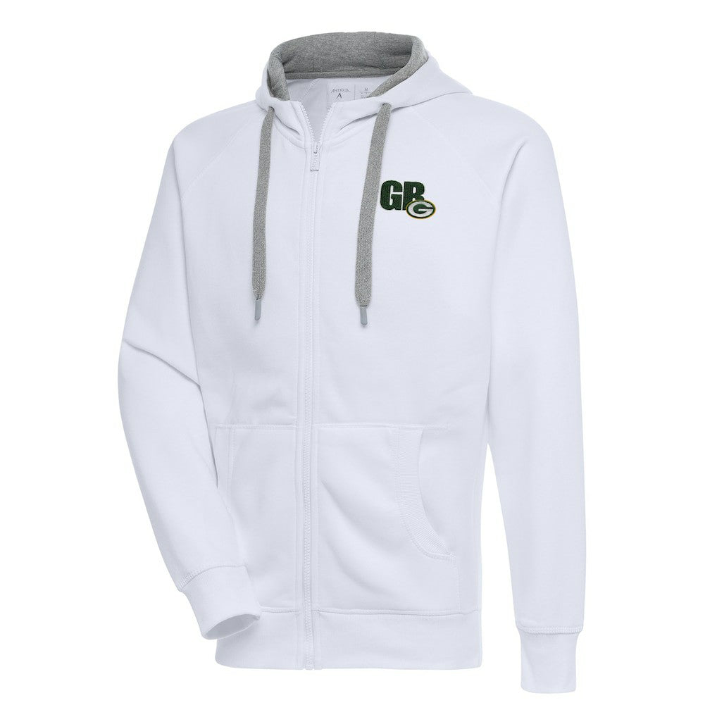 Green Bay Packers Antigua Victory Full-Zip Hoodie - White outlet