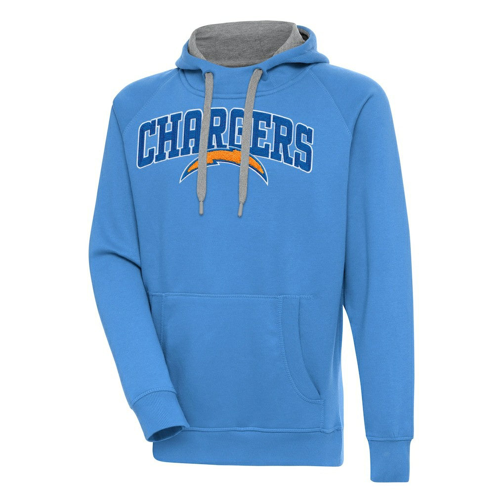 Los Angeles Chargers Antigua Victory Pullover Hoodie - Powder Blue cheap