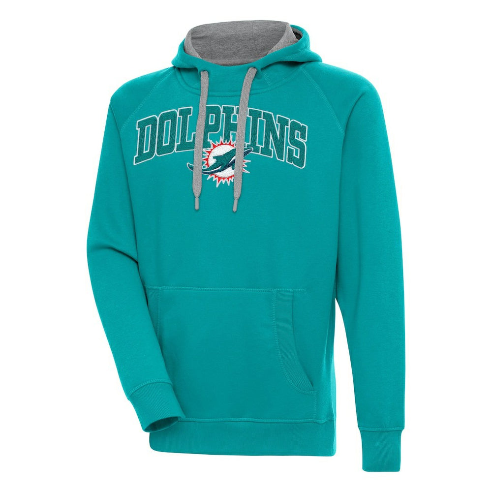 Miami Dolphins Antigua Victory Pullover Hoodie - Aqua cheap
