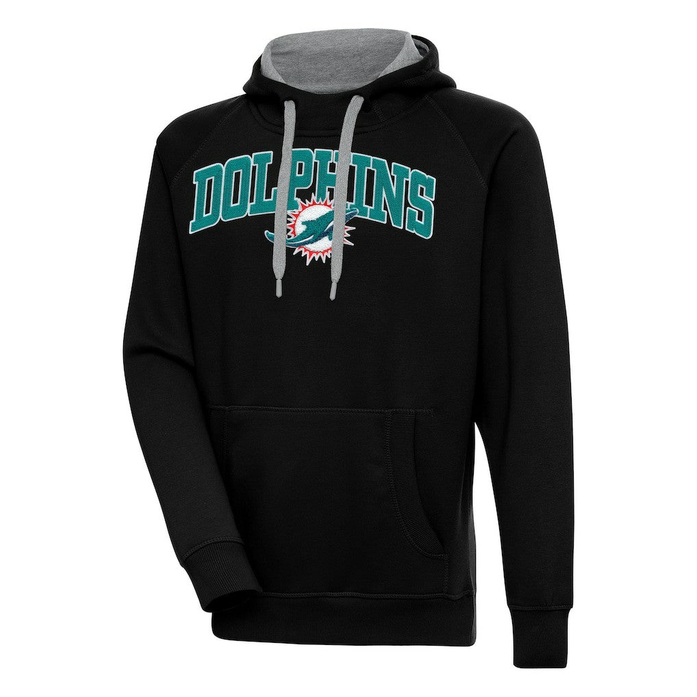 Miami Dolphins Antigua Victory Pullover Hoodie - Black discount