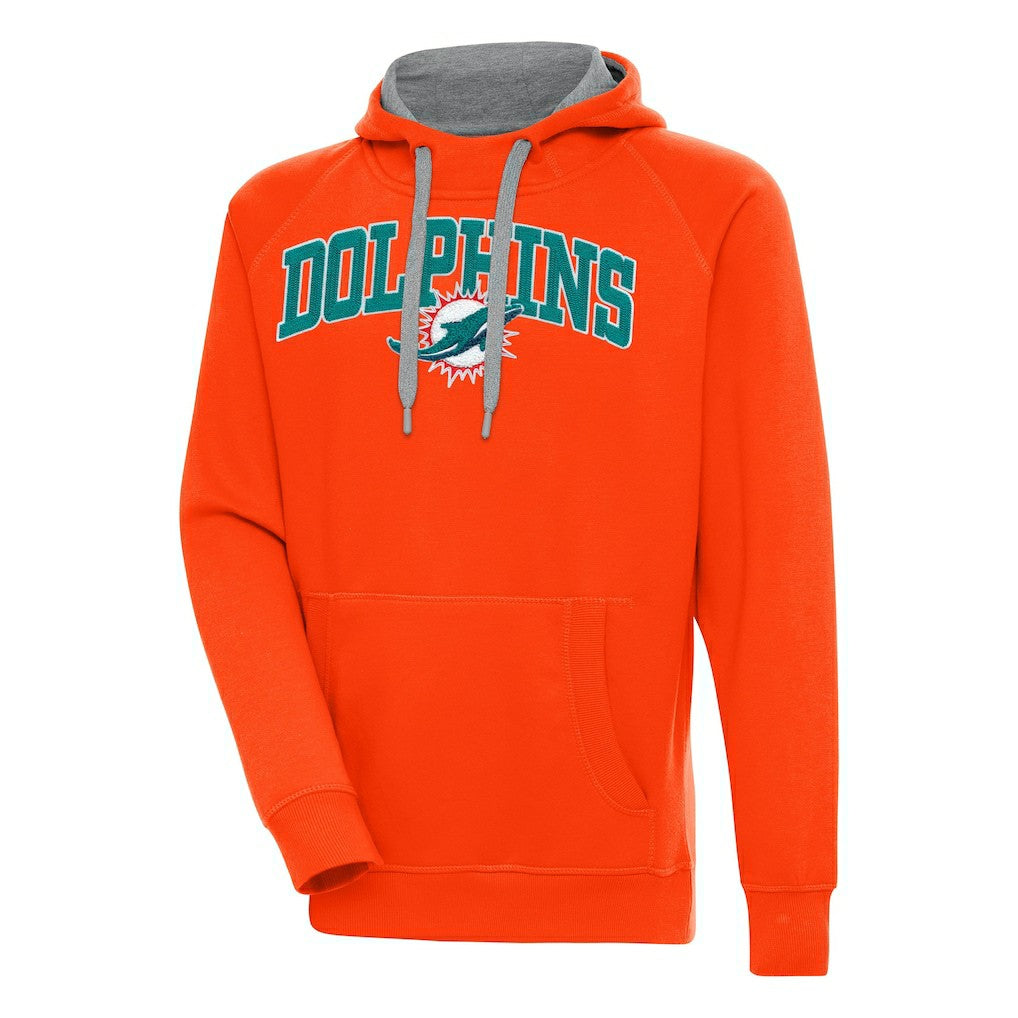 Miami Dolphins Antigua Victory Pullover Hoodie - Orange on sale