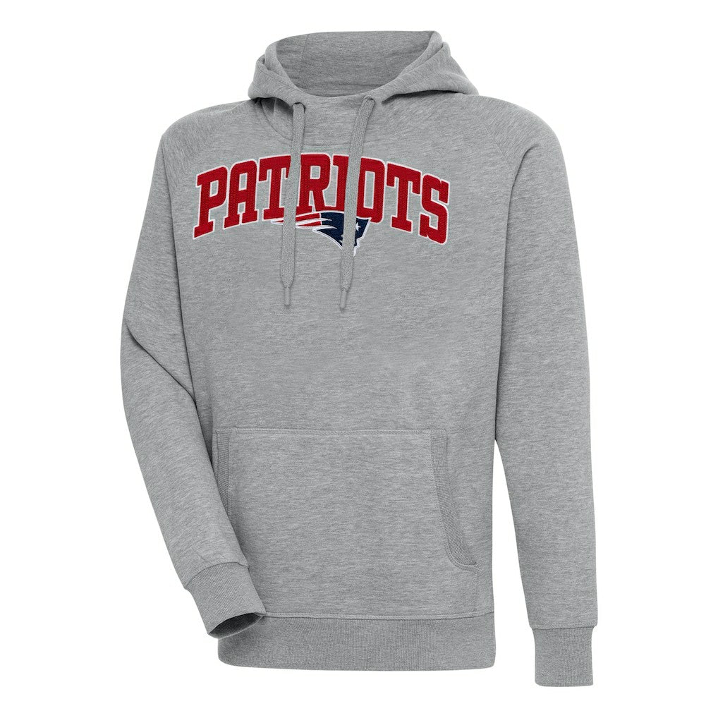 New England Patriots Antigua Victory Pullover Hoodie - Heather Gray cheap