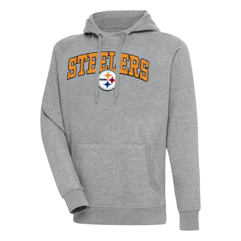 Pittsburgh Steelers Antigua Victory Pullover Hoodie - Heather Gray discount