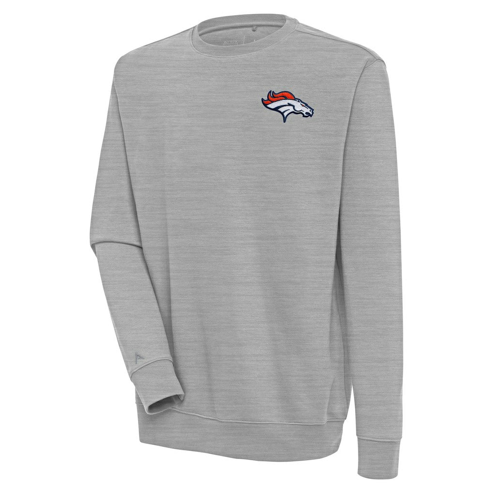 Denver Broncos Antigua Victory Pullover Sweatshirt - Heather Gray for sale