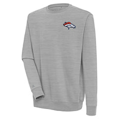 Denver Broncos Antigua Victory Pullover Sweatshirt - Heather Gray for sale