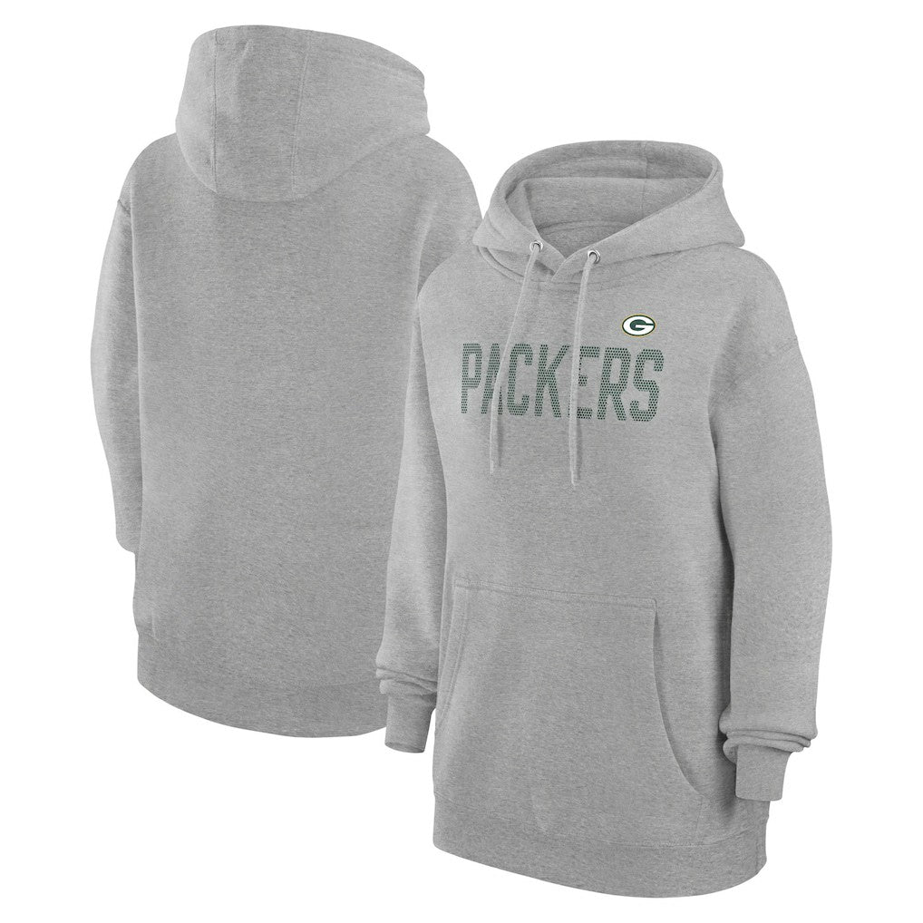 Green Bay Packers G-III 4Her by Carl Banks Women's Dot Print Pullover Hoodie - Heather Gray outlet