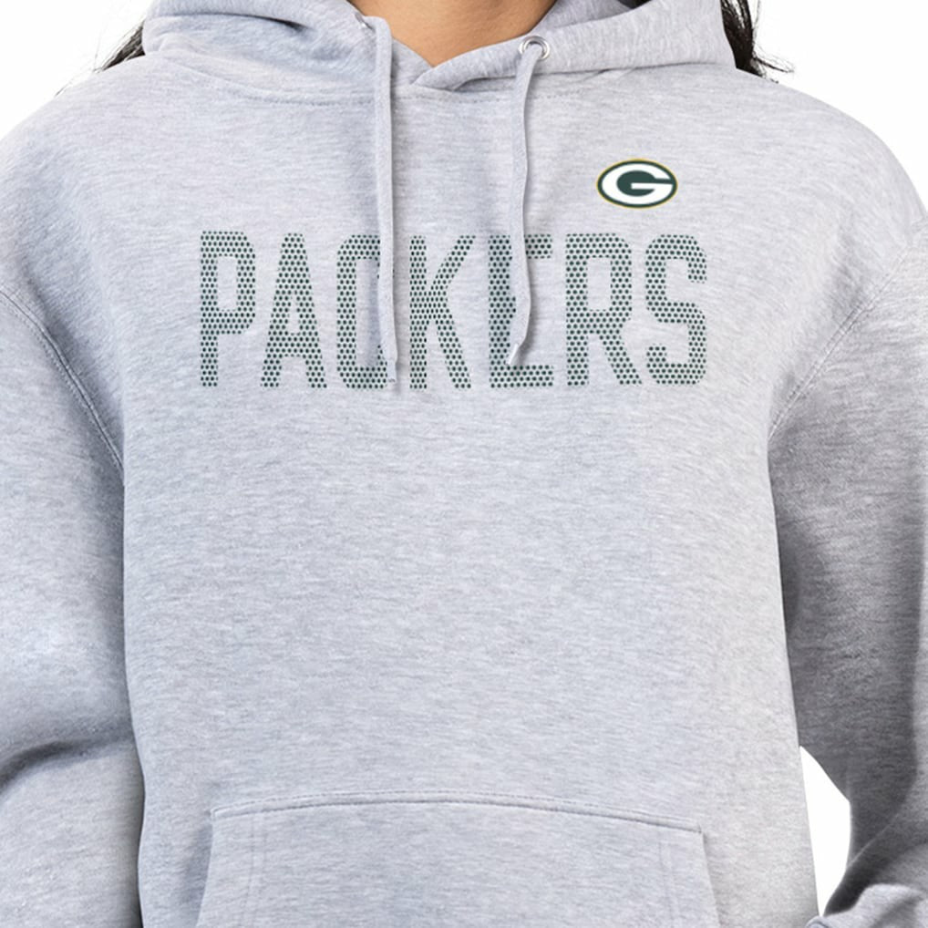 Green Bay Packers G-III 4Her by Carl Banks Women's Dot Print Pullover Hoodie - Heather Gray outlet