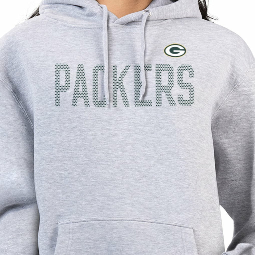 Green Bay Packers G-III 4Her by Carl Banks Women's Dot Print Pullover Hoodie - Heather Gray outlet