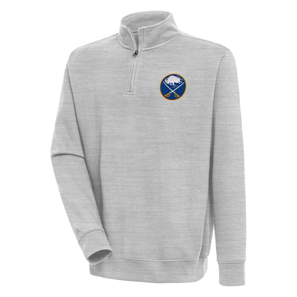Buffalo Sabres Antigua Victory Quarter-Zip Pullover Top Heather Gray