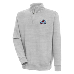 Colorado Avalanche Antigua Victory Quarter-Zip Pullover Top Heather Gray