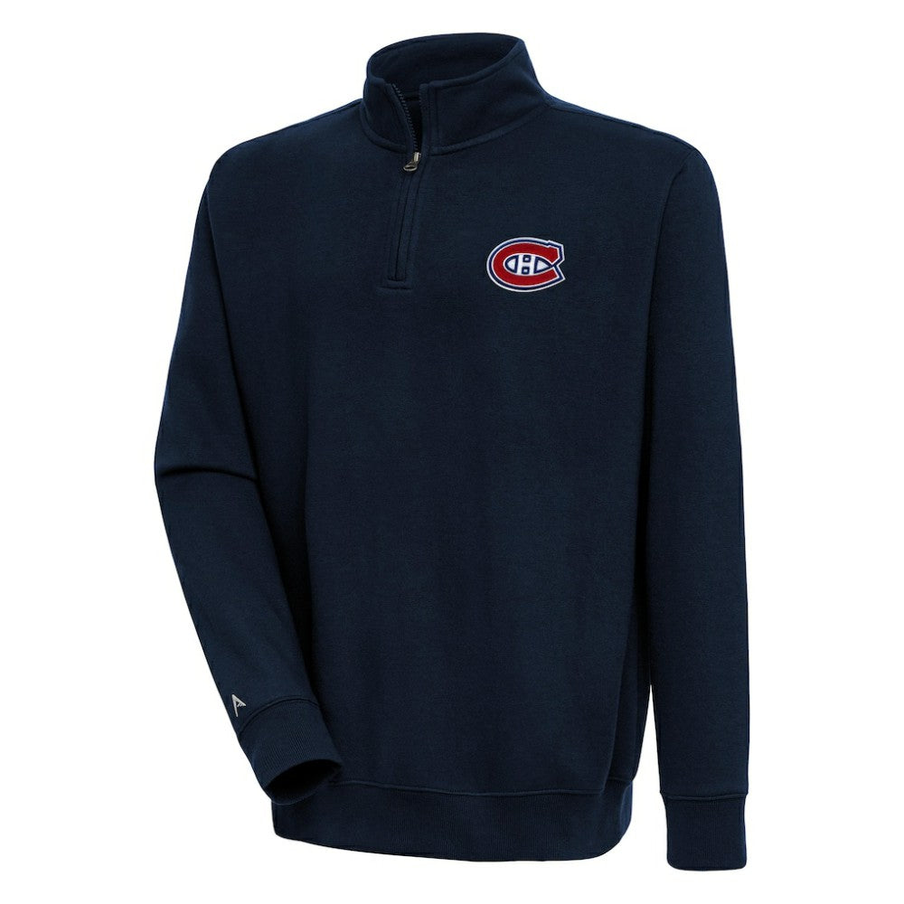 Montreal Canadiens Antigua Victory Quarter-Zip Pullover Top Navy