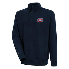 Montreal Canadiens Antigua Victory Quarter-Zip Pullover Top Navy