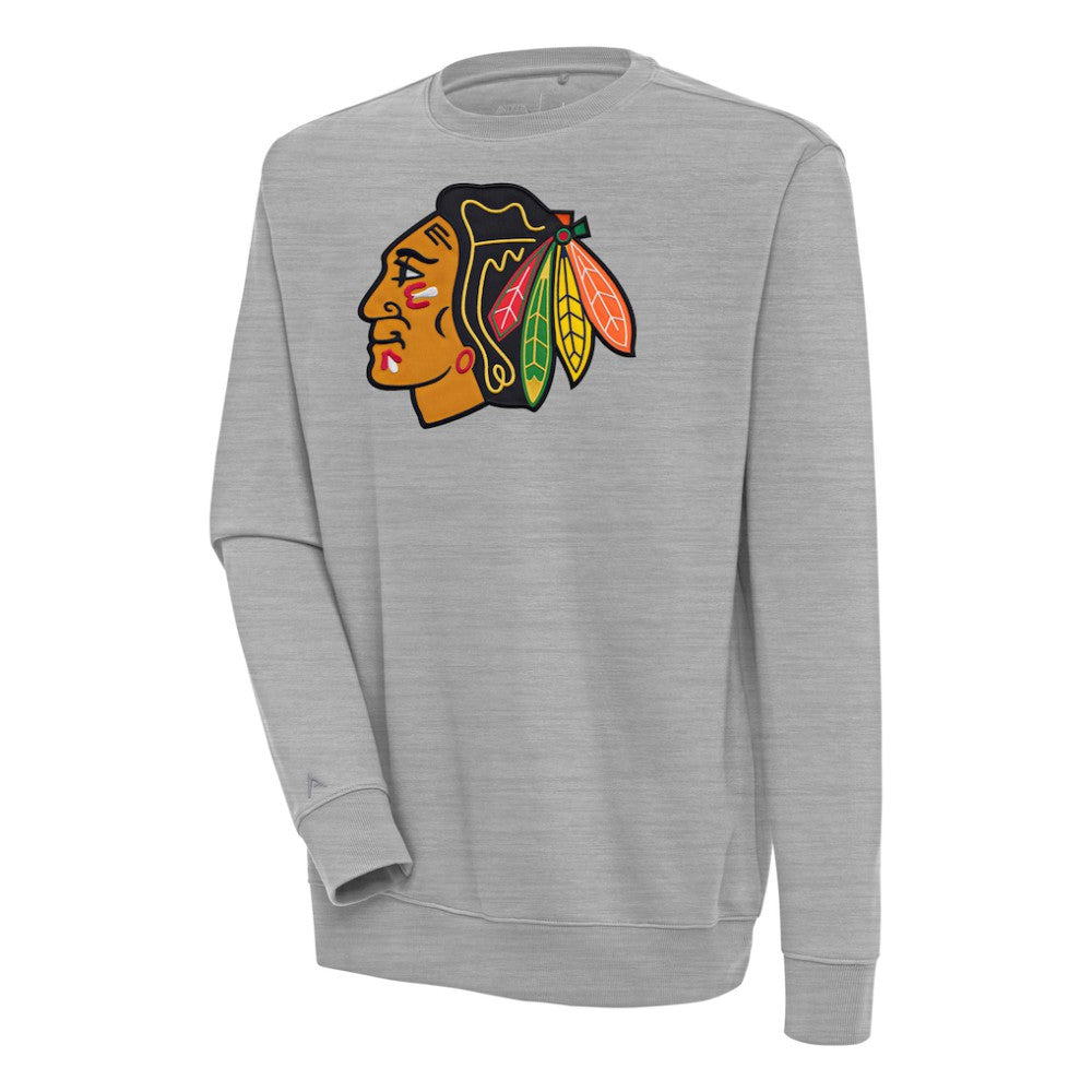 Chicago Blackhawks Antigua Victory Pullover Sweatshirt Heather Gray
