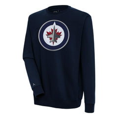 Winnipeg Jets Antigua Victory Pullover Sweatshirt Navy