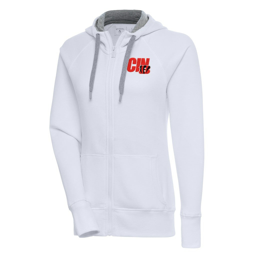 Cincinnati Bengals Antigua Women's Victory Full-Zip Hoodie - White online