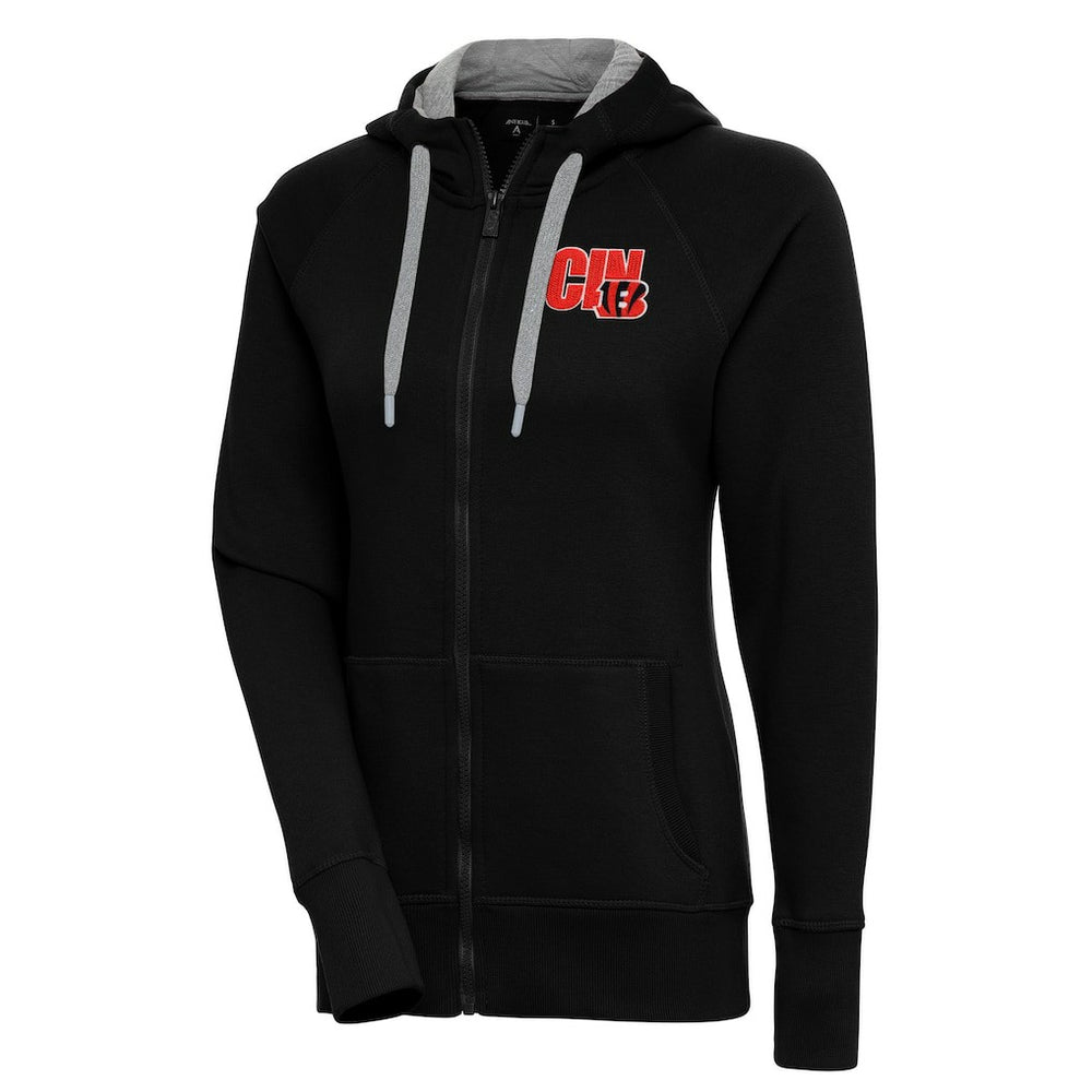 Cincinnati Bengals Antigua Women's Victory Full-Zip Hoodie - Black sale
