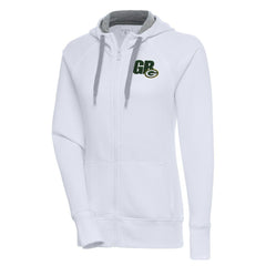 Green Bay Packers Antigua Women's Victory Full-Zip Hoodie - White on sale