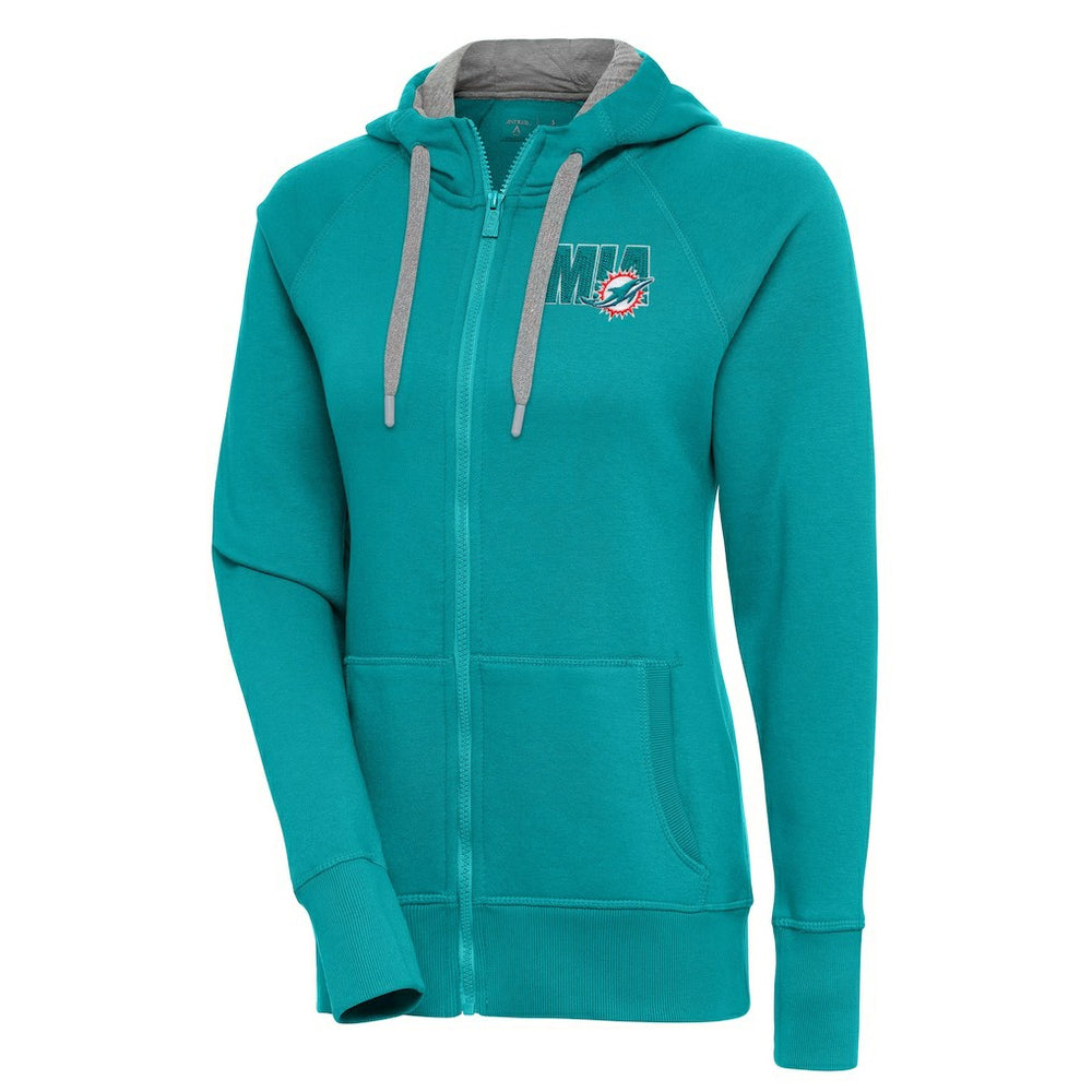 Miami Dolphins Antigua Women's Victory Full-Zip Hoodie - Aqua on sale