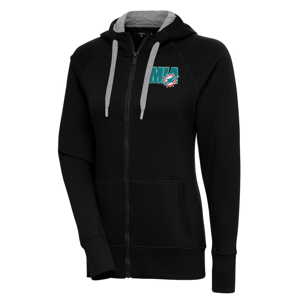 Miami Dolphins Antigua Women's Victory Full-Zip Hoodie - Black discount
