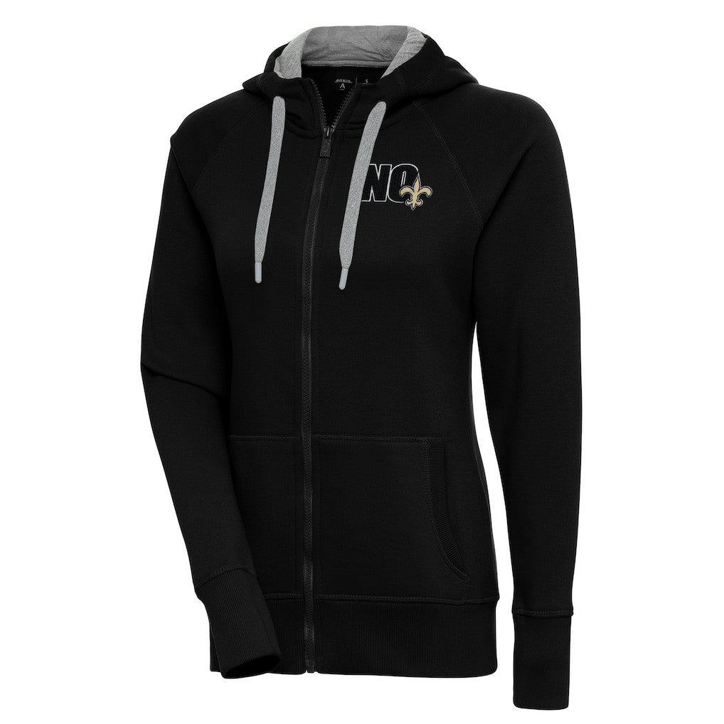 New Orleans Saints Antigua Women's Victory Full-Zip Hoodie - Black sale