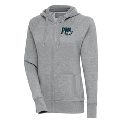Philadelphia Eagles Antigua Women's Victory Full-Zip Hoodie - Heather Gray cheap