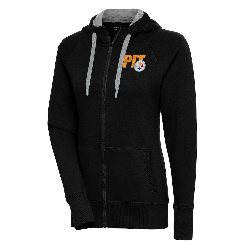 Pittsburgh Steelers Antigua Women's Victory Full-Zip Hoodie - Black for sale