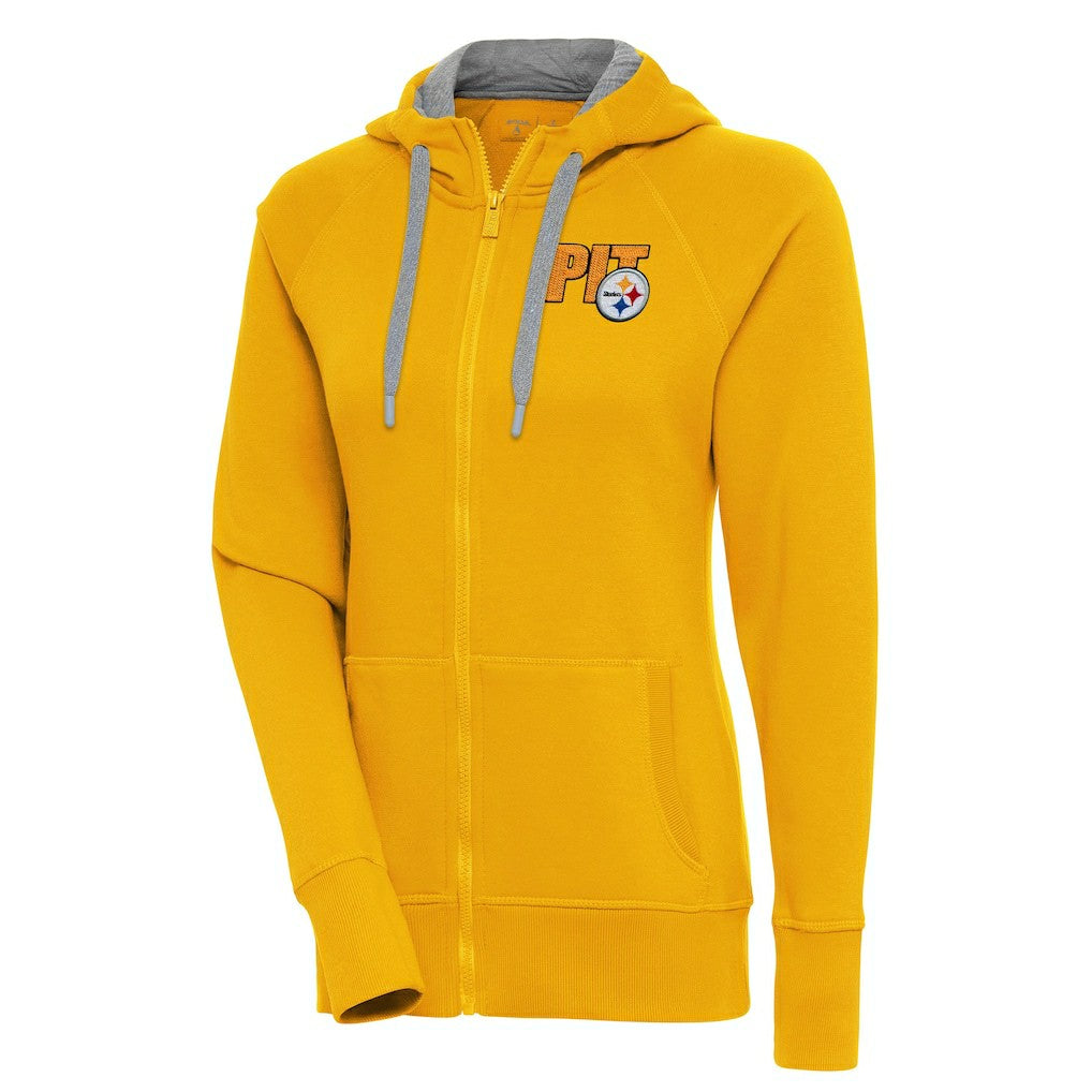 Pittsburgh Steelers Antigua Women's Victory Full-Zip Hoodie - Gold discount
