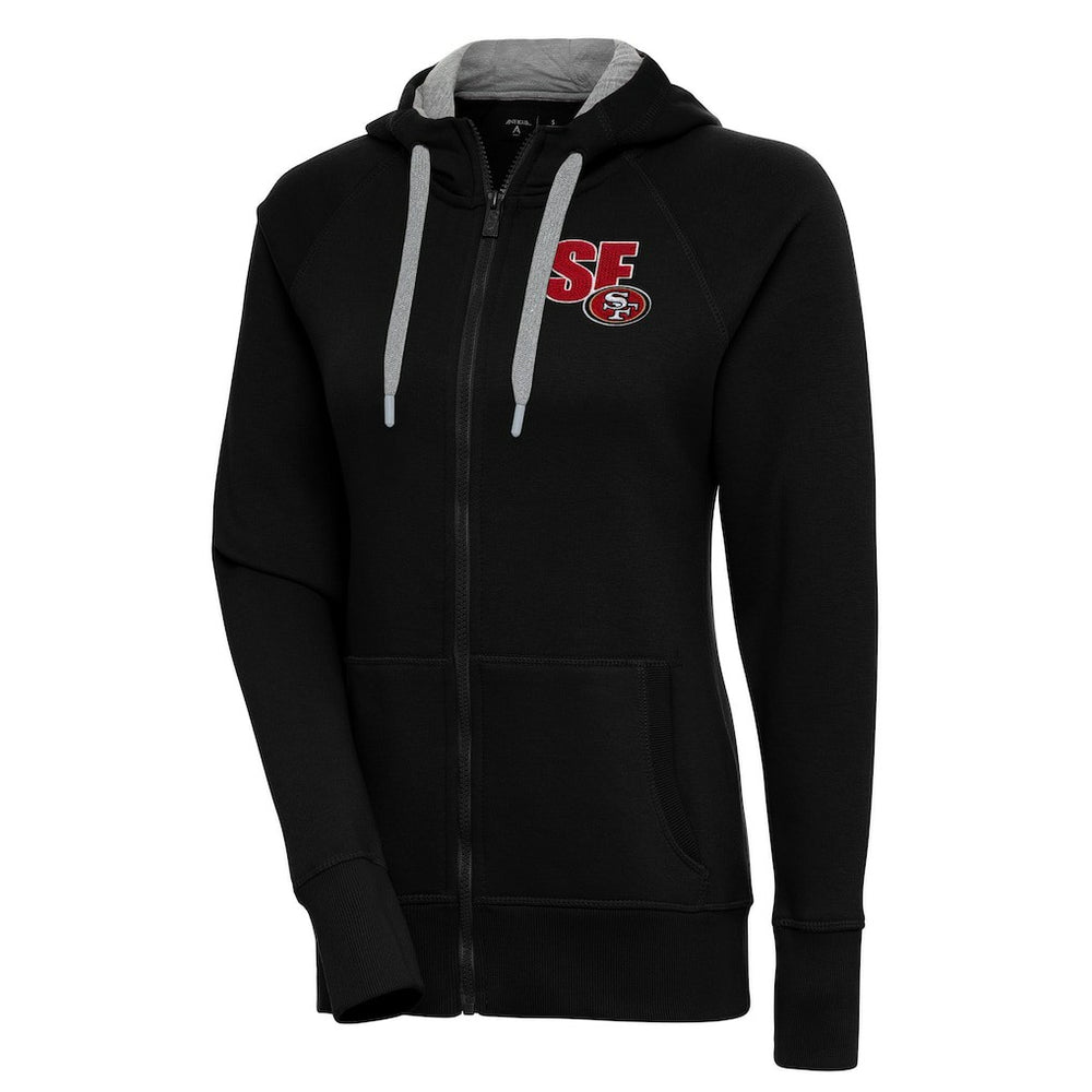 San Francisco 49ers Antigua Women's Victory Full-Zip Hoodie - Black sale