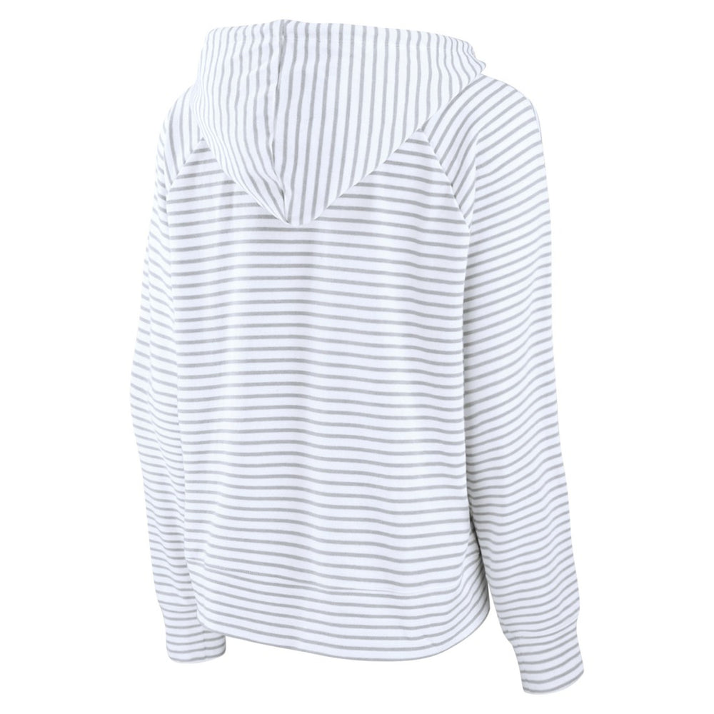 Tennessee Titans Women's Striped Notch Neck Pullover Hoodie - White/Gray sale