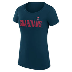 Cleveland Guardians G-III 4Her by Carl Banks Women's Super-Slim Fit Lightweight Dot Print T-Shirt - Navy