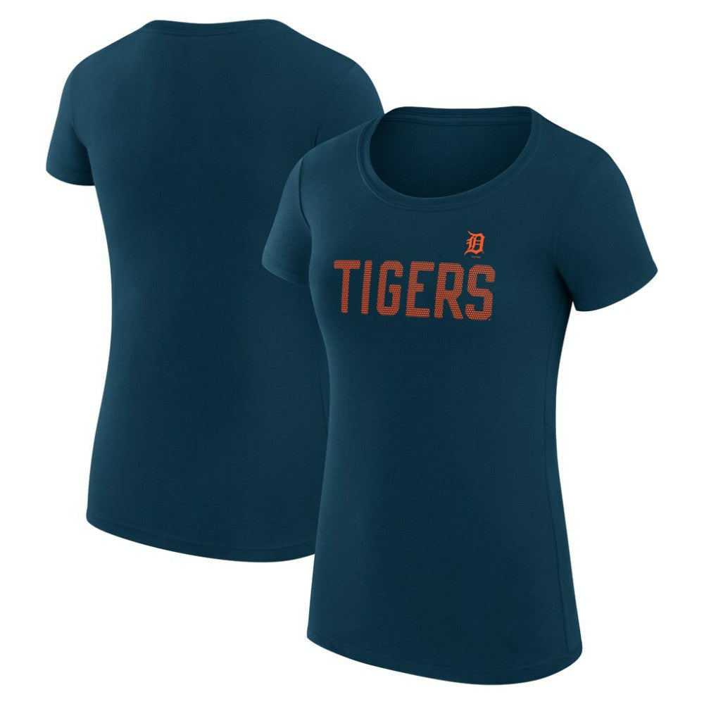 Detroit Tigers G-III 4Her by Carl Banks Women's Super-Slim Fit Lightweight Dot Print T-Shirt - Navy