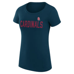 St. Louis Cardinals G-III 4Her by Carl Banks Women's Super-Slim Fit Lightweight Dot Print T-Shirt - Navy