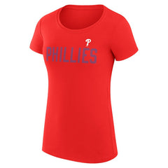 Philadelphia Phillies G-III 4Her by Carl Banks Women's Super-Slim Fit Lightweight Dot Print T-Shirt - Red