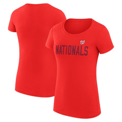 Washington Nationals G-III 4Her by Carl Banks Women's Super-Slim Fit Lightweight Dot Print T-Shirt - Red