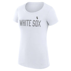 Chicago White Sox G-III 4Her by Carl Banks Women's Super-Slim Fit Lightweight Dot Print T-Shirt - White