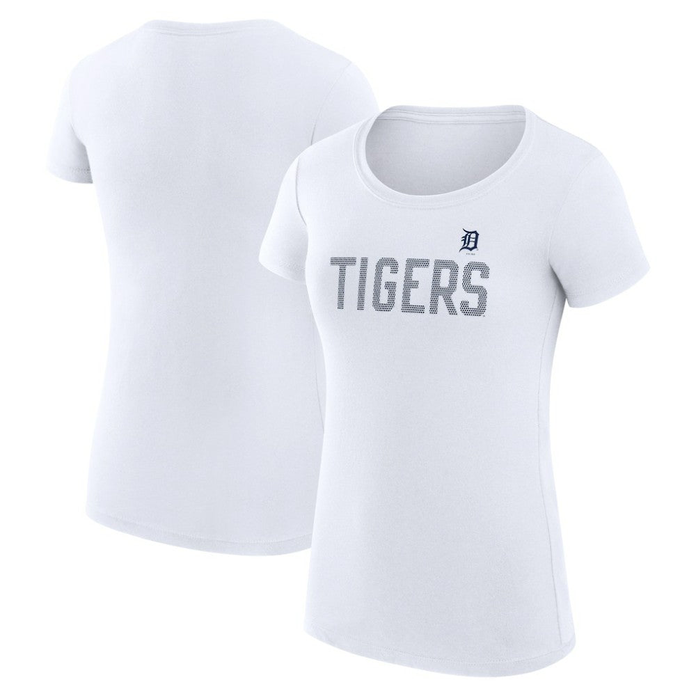 Detroit Tigers G-III 4Her by Carl Banks Women's Super-Slim Fit Lightweight Dot Print T-Shirt - White