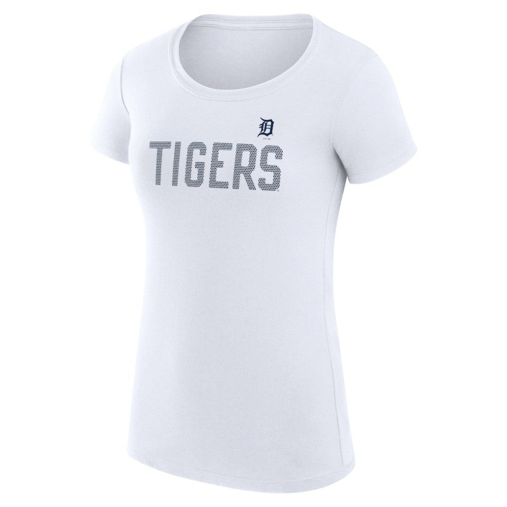 Detroit Tigers G-III 4Her by Carl Banks Women's Super-Slim Fit Lightweight Dot Print T-Shirt - White