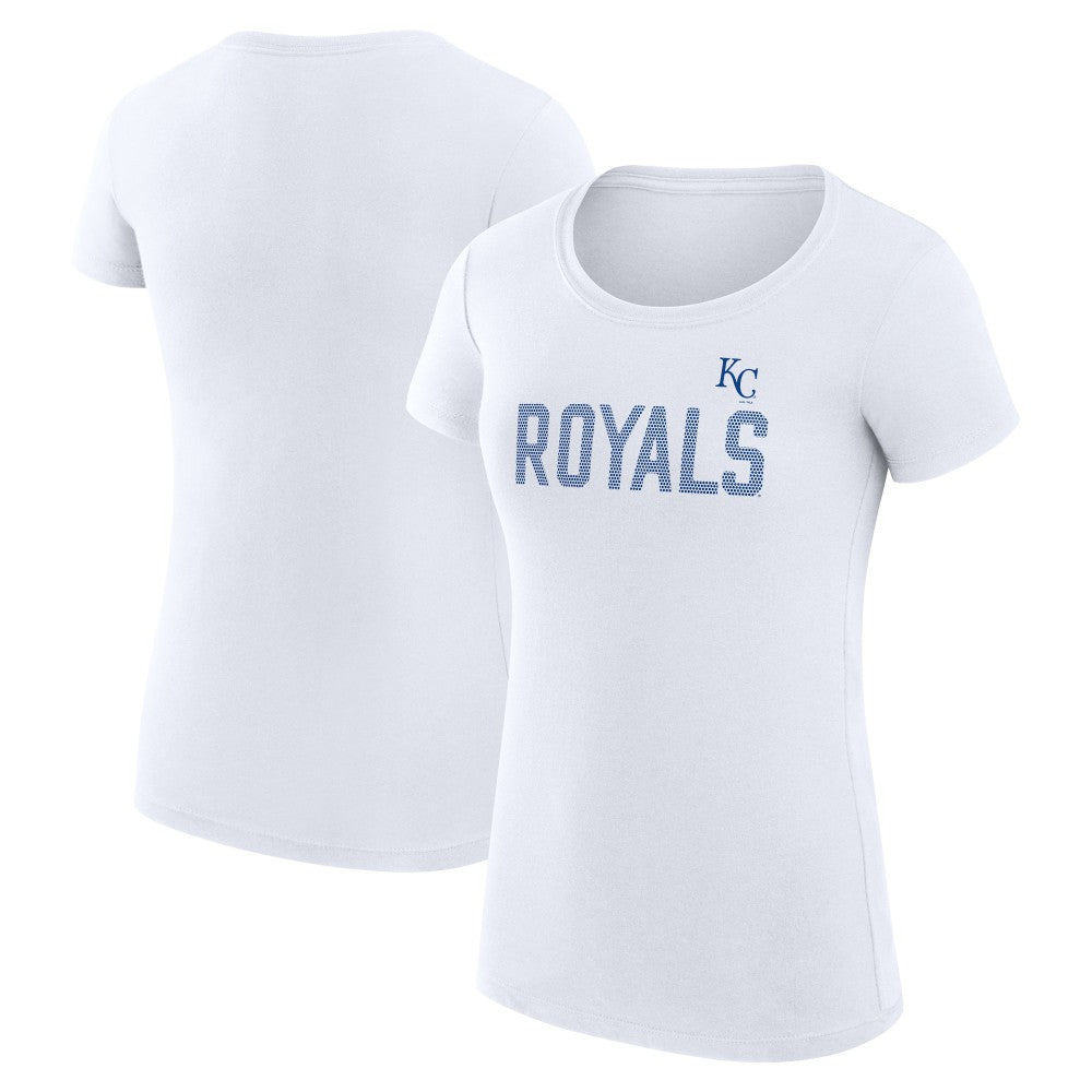 Kansas City Royals G-III 4Her by Carl Banks Women's Super-Slim Fit Lightweight Dot Print T-Shirt - White