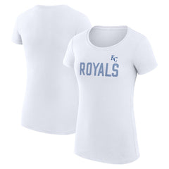 Kansas City Royals G-III 4Her by Carl Banks Women's Super-Slim Fit Lightweight Dot Print T-Shirt - White