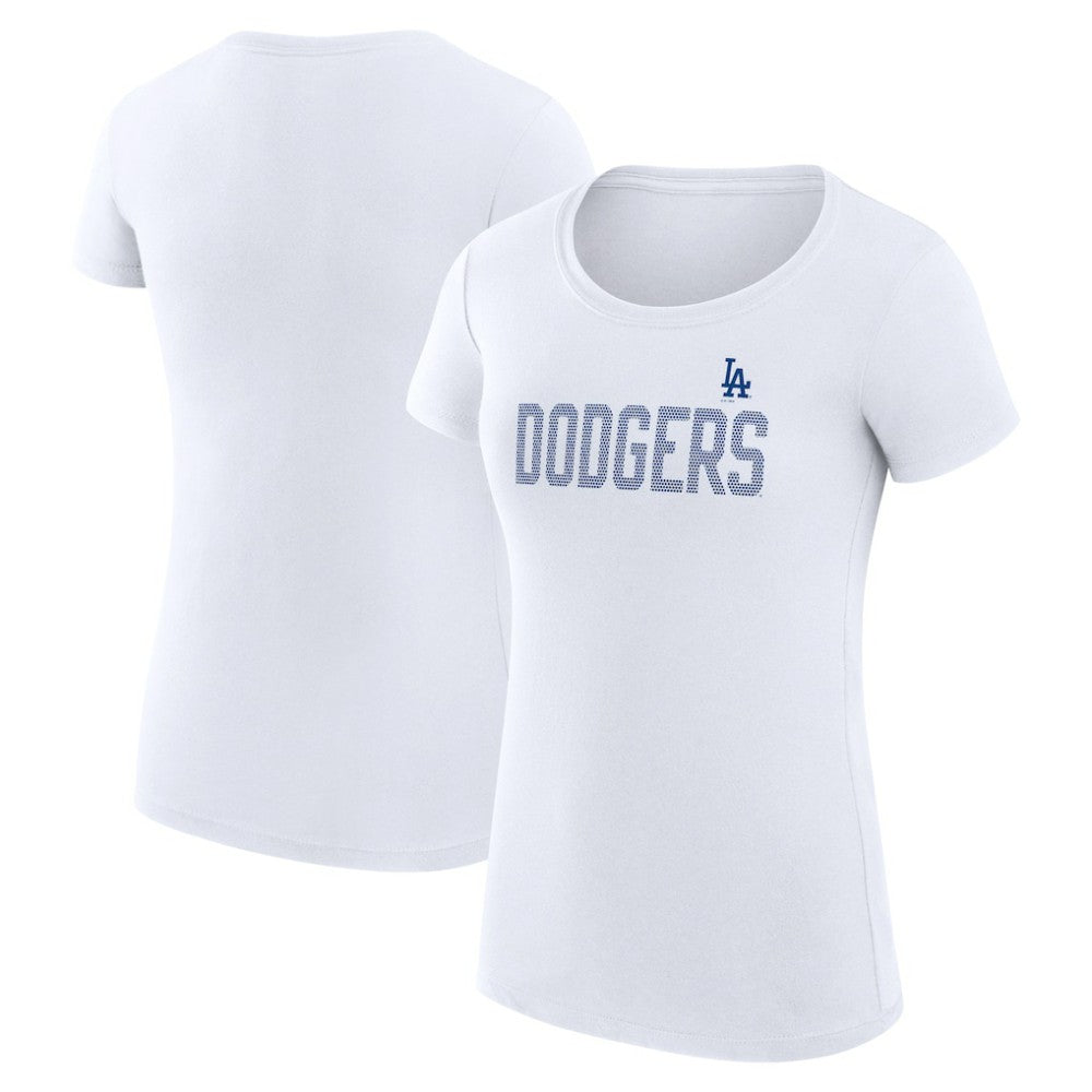 Los Angeles Dodgers G-III 4Her by Carl Banks Women's Super-Slim Fit Lightweight Dot Print T-Shirt - White