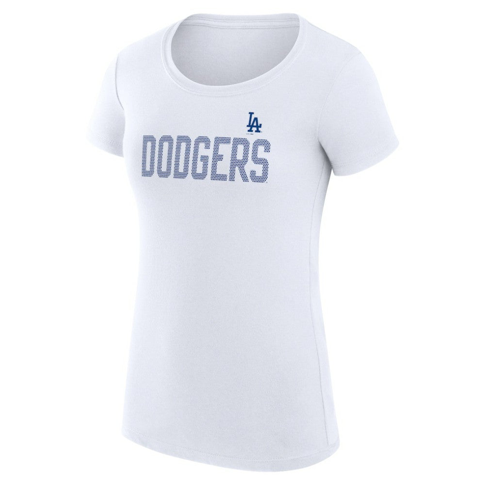 Los Angeles Dodgers G-III 4Her by Carl Banks Women's Super-Slim Fit Lightweight Dot Print T-Shirt - White