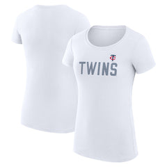Minnesota Twins G-III 4Her by Carl Banks Women's Super-Slim Fit Lightweight Dot Print T-Shirt - White