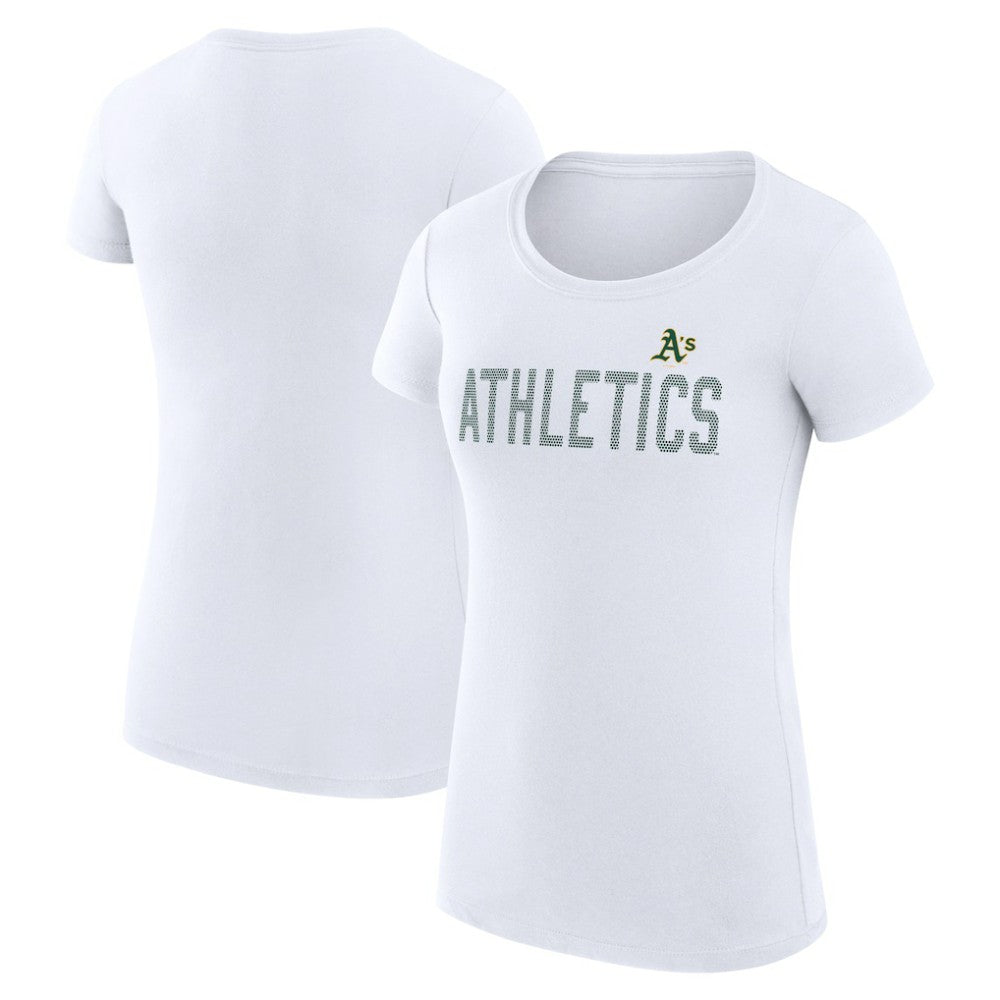Athletics G-III 4Her by Carl Banks Women's Super-Slim Fit Lightweight Dot Print T-Shirt - White