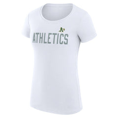 Athletics G-III 4Her by Carl Banks Women's Super-Slim Fit Lightweight Dot Print T-Shirt - White
