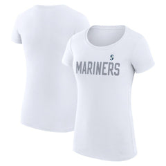 Seattle Mariners G-III 4Her by Carl Banks Women's Super-Slim Fit Lightweight Dot Print T-Shirt - White